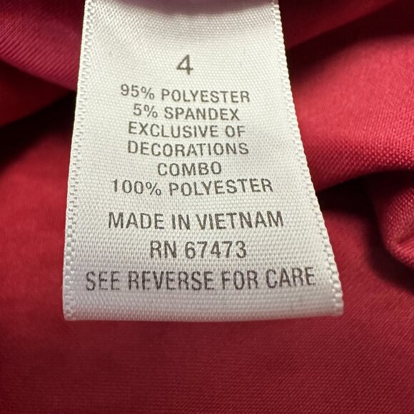 Roz & Ali Woman's Size 4 Red Dress Black Velvet Paisley Design Party Cocktail - Picture 6 of 8